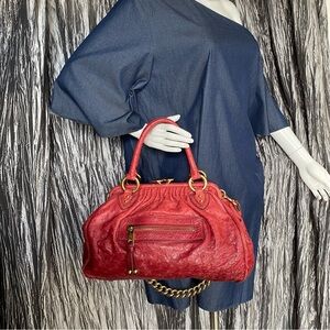 Marc Jacobs Red Ostrich Ombré‎ Stam Bag (A)